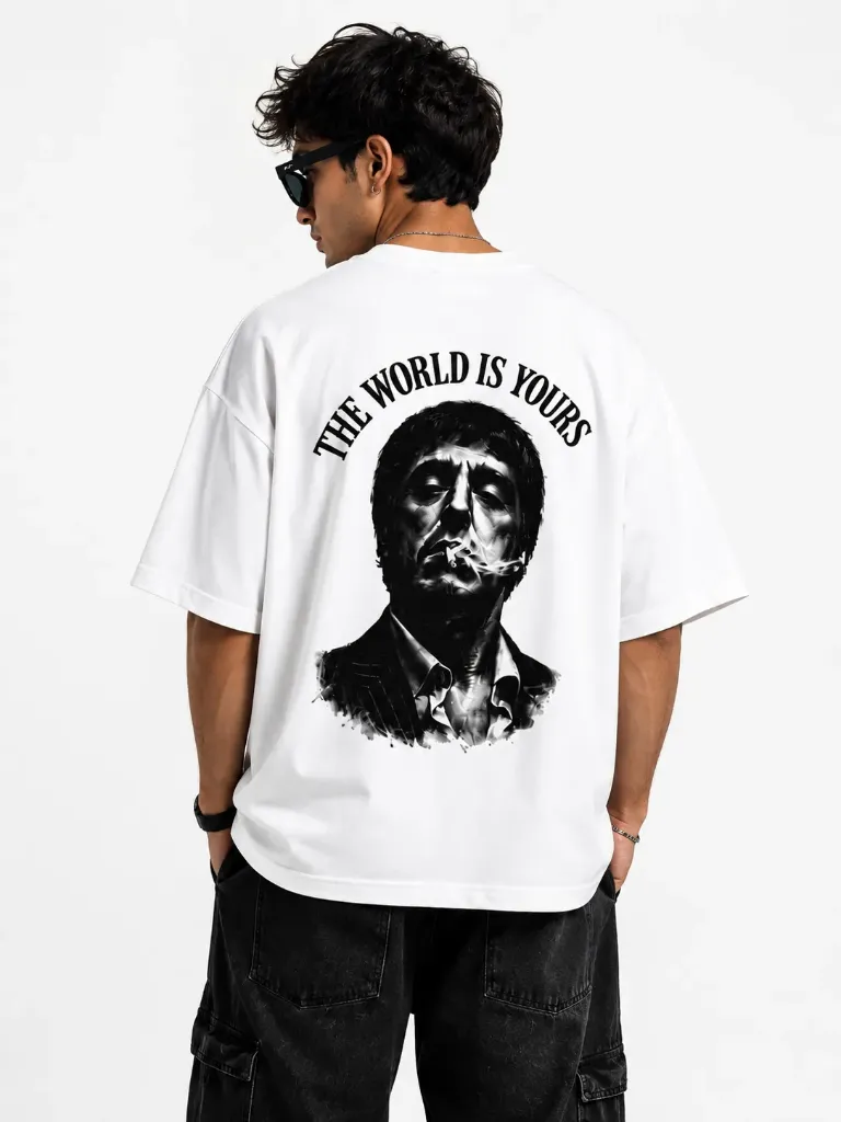 [Scarface-White-Small] Scarface Oversize Tshirt (White, Small)