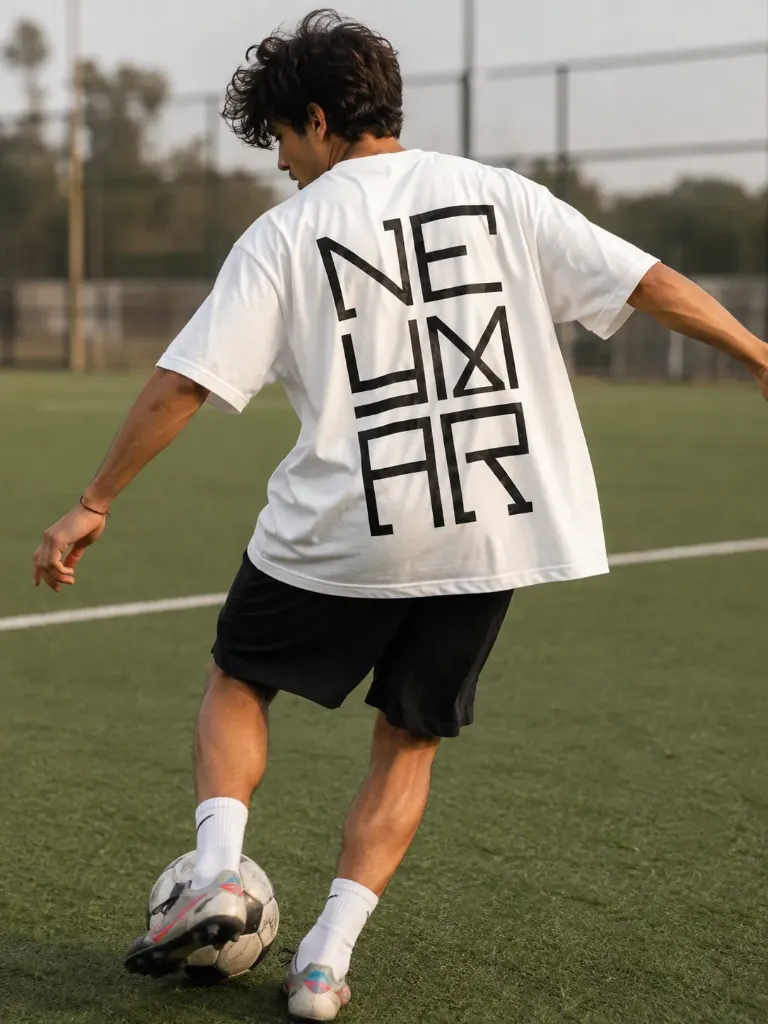 [Neymar-white-small] Neymar oversize tshirt (Small)