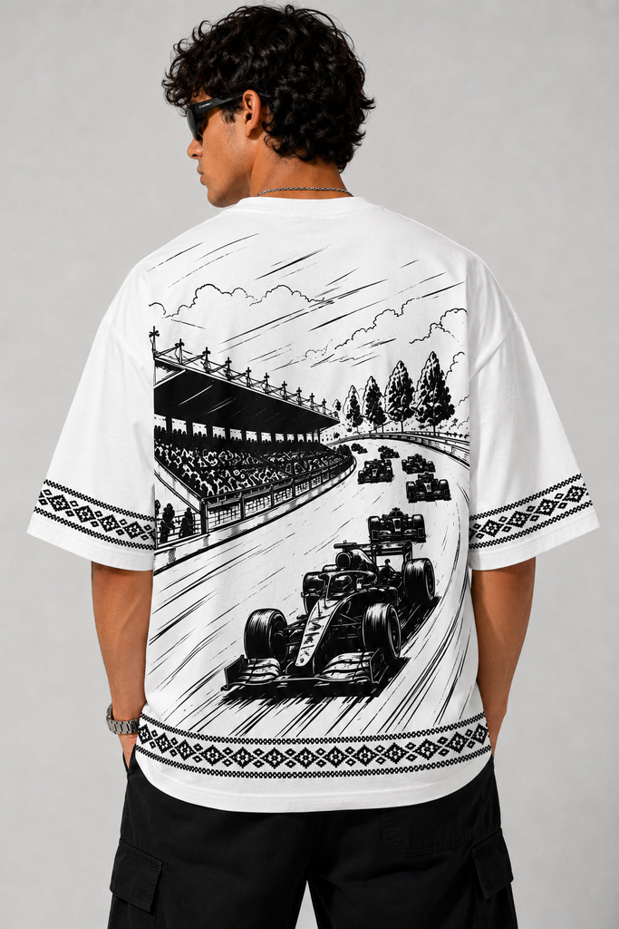 [Pit-White-Small] Pit Stop Oversize Tshirt (Small)