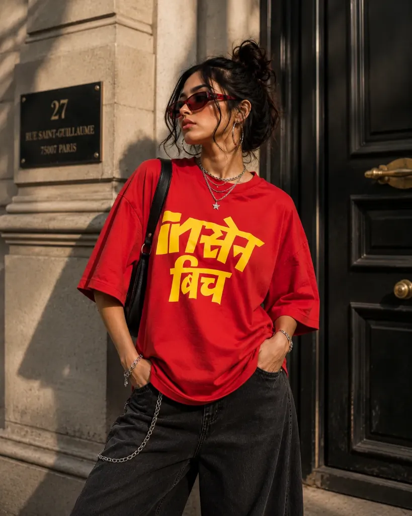[Insane-Red-Small] Insane Bitch Oversize Tshirt (Red, Small)