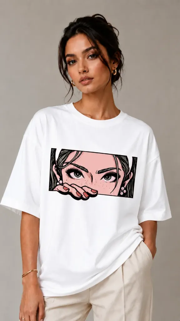 [Stalking-White-Small] Stalking Oversize Tshirt (White, Small)