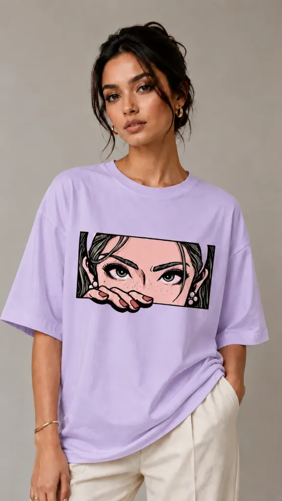 [Stalking-lavender-Small] Stalking Oversize Tshirt (Lavender, Small)