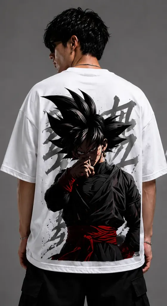 [Goku-White-Small] Goku Oversize Tshirt (White, Small)