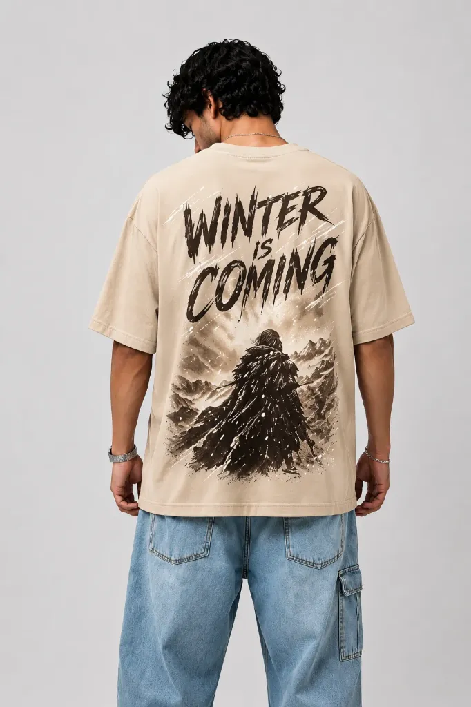 [Game-Beige-Small] Game of Thrones Oversize Tshirt (Beige, Small)