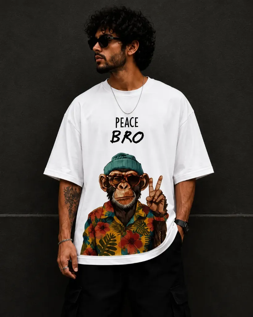 [Peace_W_S] Peace Oversize Tshirt (White, Small)