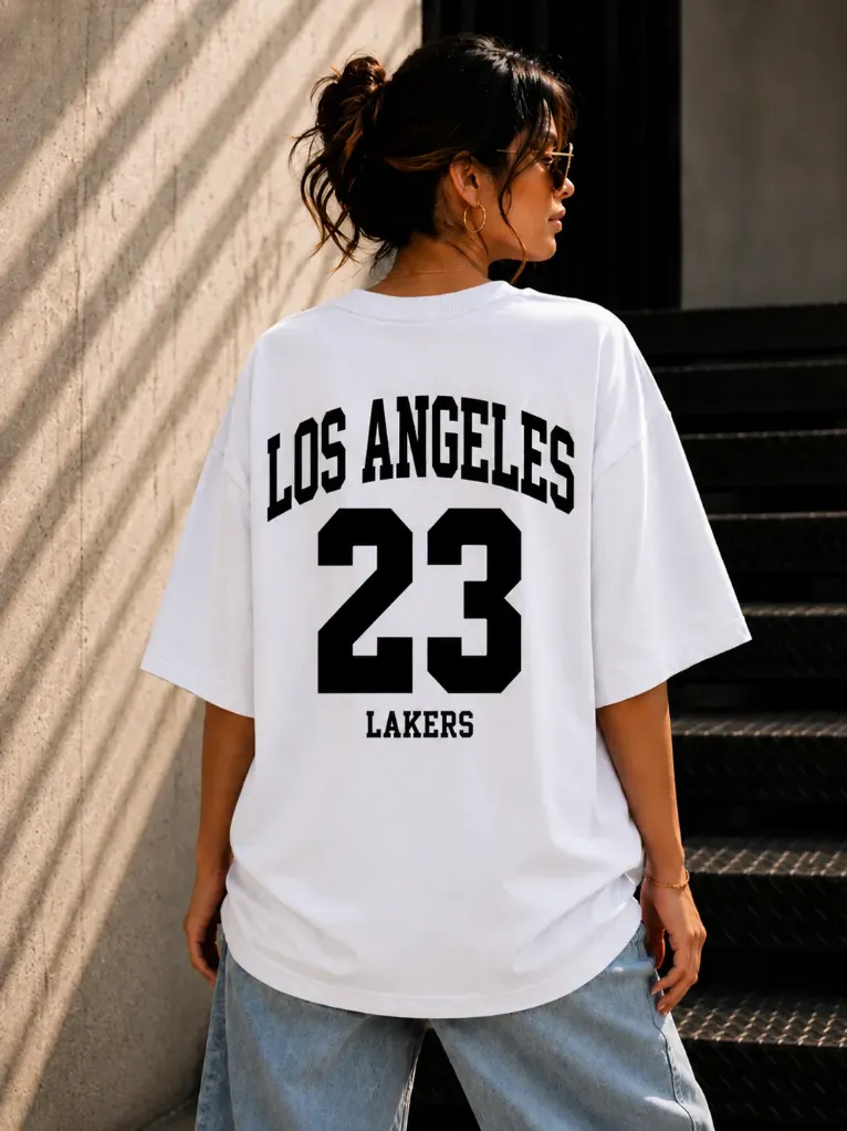 [Lakers-White-Small] Lakers Oversize  Tshirt (White, Small)