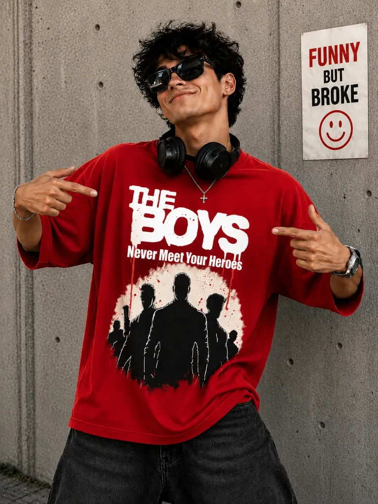 [The-Red-Small] The BOYS Oversize Tshirt (Red, Small)