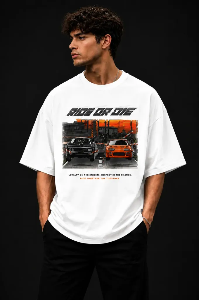 [Fast-White-Small] Fast and Furious Oversize Tshirt (White, Small)