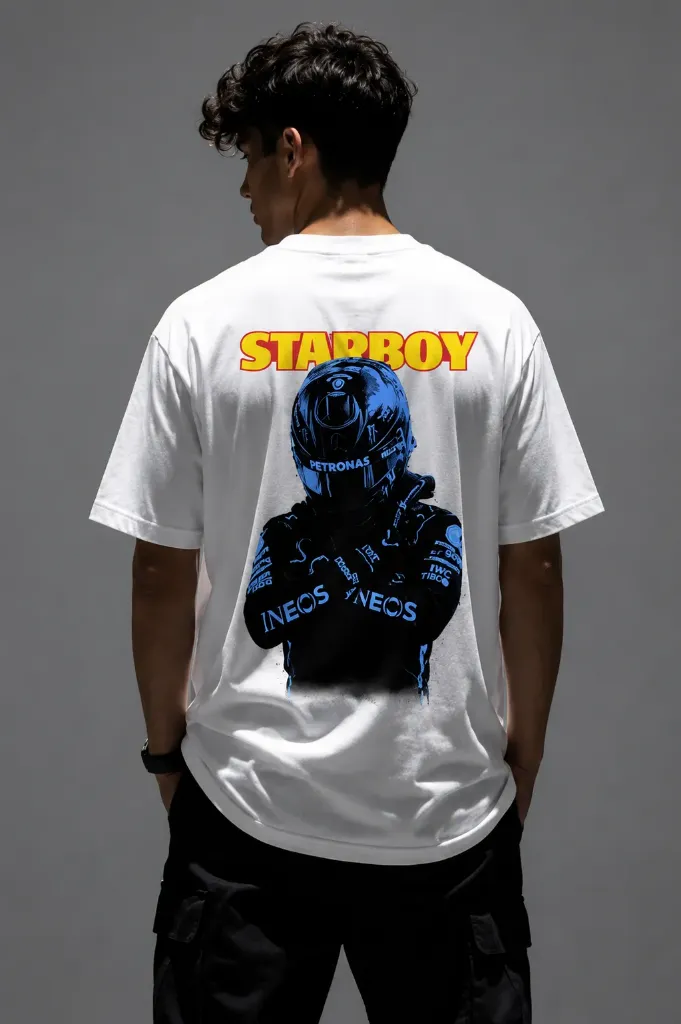 [Starboy-White-Small] Starboy Oversize Tshirt (White, Small)