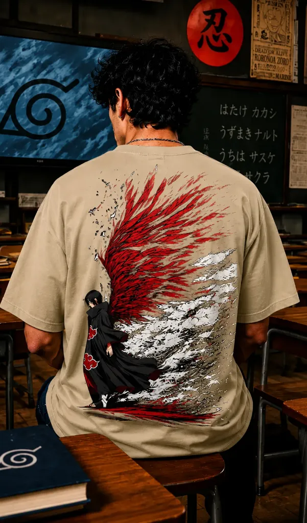 [Akatsuki-Small-Beige] Akatsuki Eclipse Oversize Tshirt (Beige, Small)