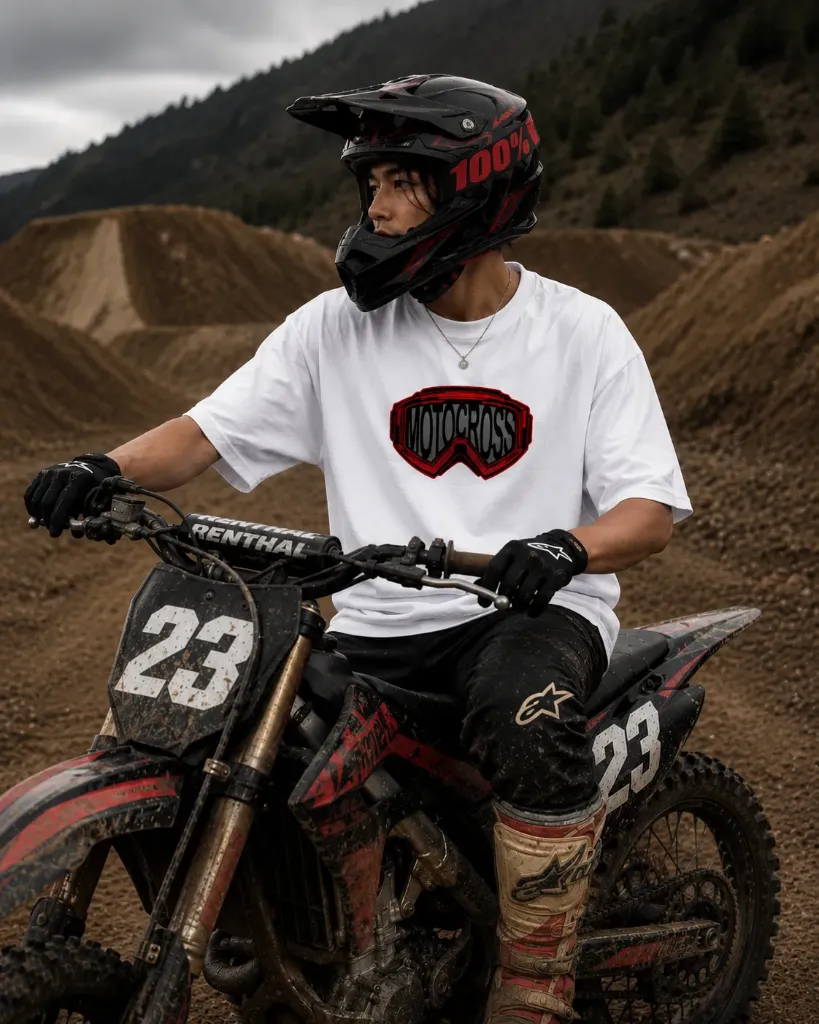 [Biker-White-Small] Biker Oversize Tshirt (White, Small)
